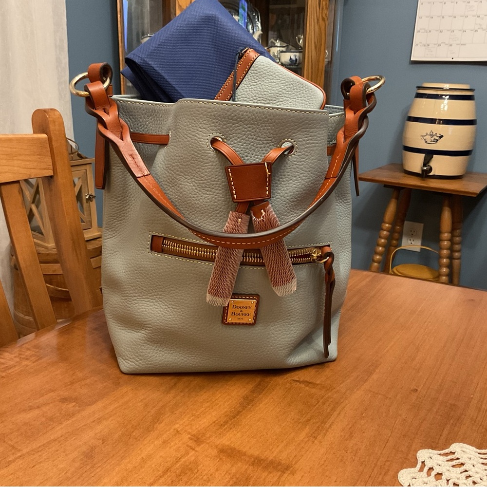 Dooney & Bourke Blue and Brown Shoulder Bag